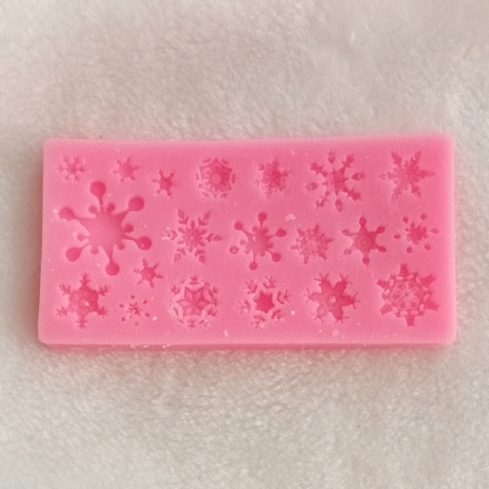 Pink Silicone Snowflake Mold